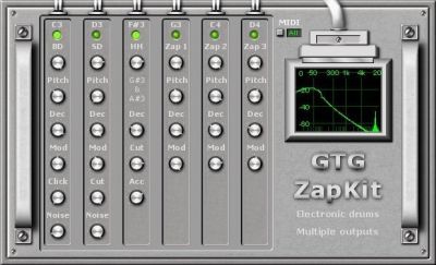 Freeware Drum Machine VST Plug-in Zapkit